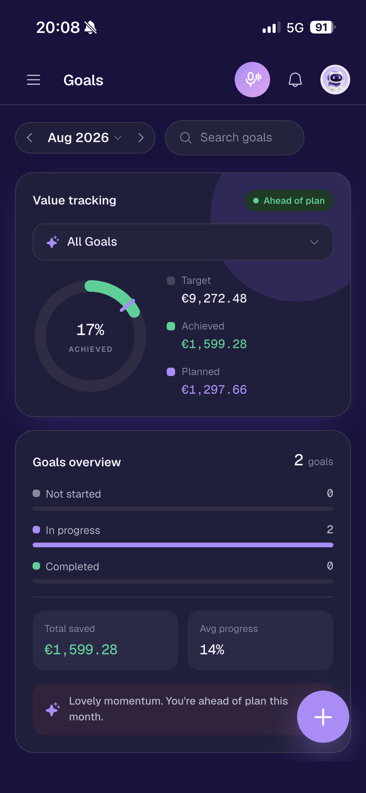 Buddy B goals screen