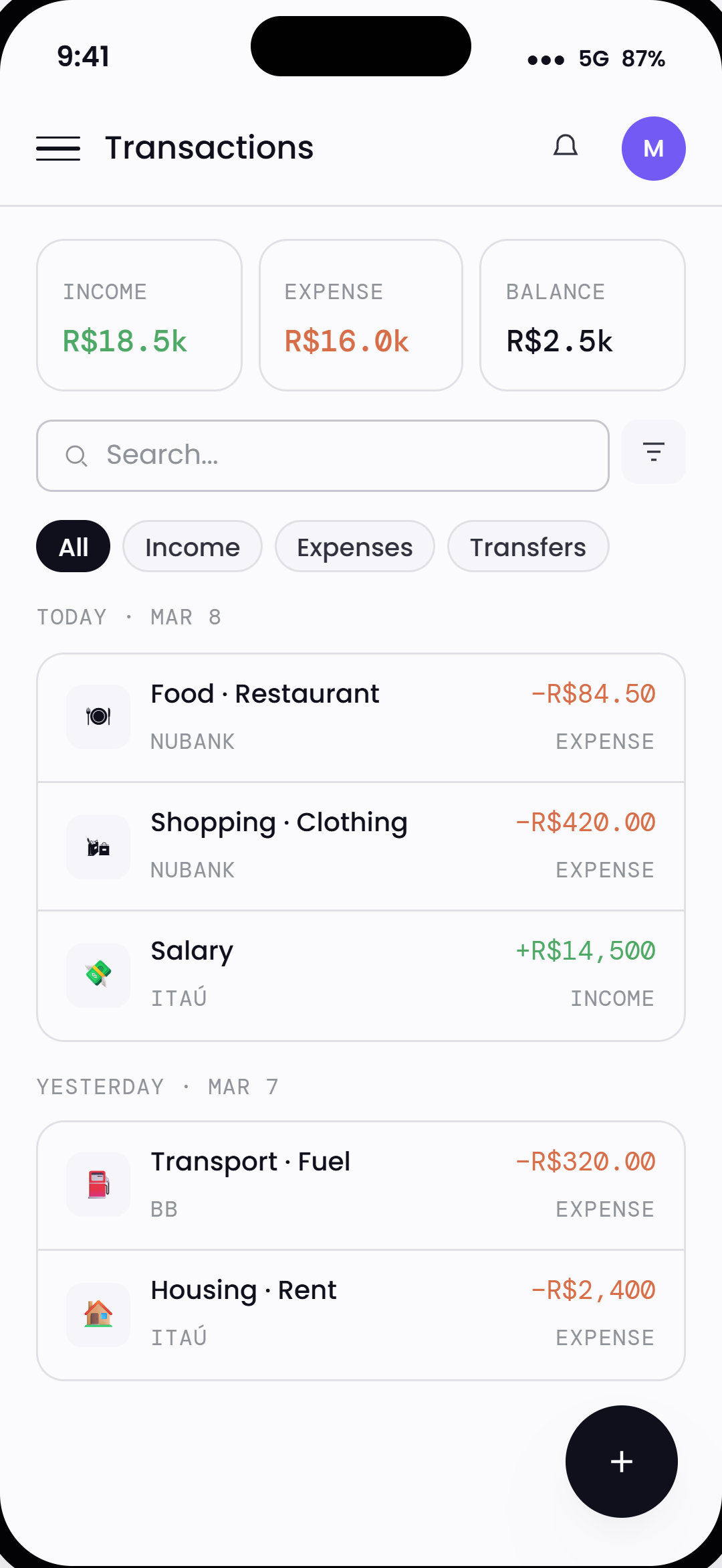 Buddy B transactions — categorised spending log